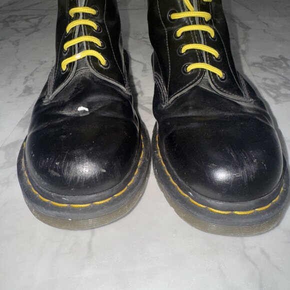 Dr. Martens Original Combat Boots Mens 11 Wns 12 Doc 11822 Black Leather Lace Up - Picture 2 of 8